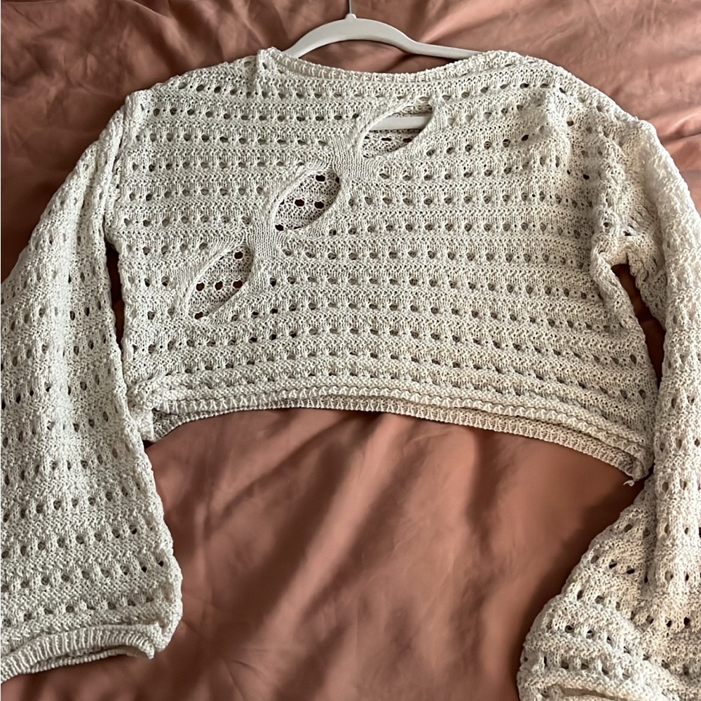 Amazon White Crochet Crop Top